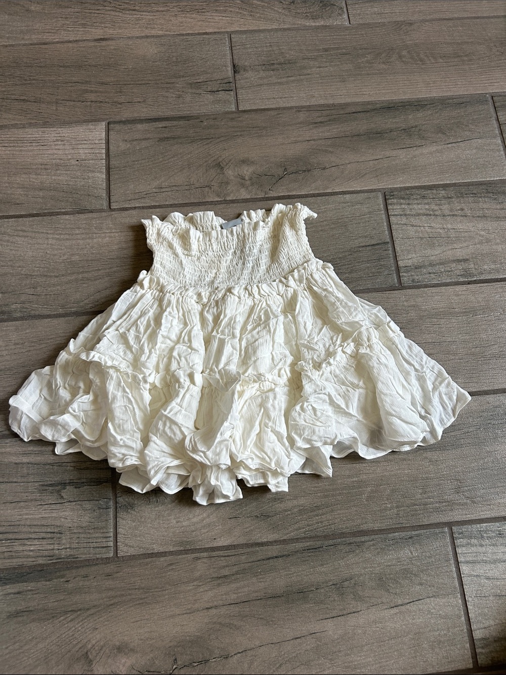 Blue Life White Ruffled Mini Skirt